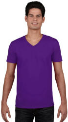 Gildan softstyle, GI64V00, fit szabású V-nyakú pamut póló, Purple-XL