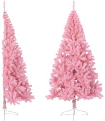  Jumătate brad de crăciun artificial cu suport, roz, 240 cm, pvc (344674)