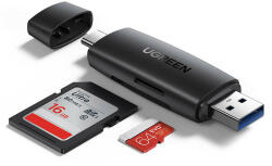 UGREEN Adaptor cititor de carduri SD + microSD UGREEN CM304 USB + USB-C (negru) 80191