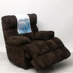  Relax fotel wellness funkciókkal - csokoládébarna plüss kárpittal raktárról - Sterling (Sterling-wellness-fotel-csokolade)