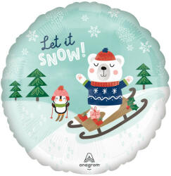 Amscan Karácsonyi Let it Snow fólia lufi 43 cm (DPA4613175)