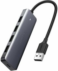 UGREEN Adapter 4 az 1-ben UGREEN USB Hub 4x USB 3.0 + USB-C csatlakozóhoz (szürke)