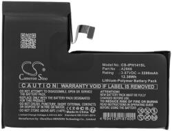 Cameron Sino Li-Polymer akku (3, 87V / 3200mAh, Apple A2866 kompatibilis) FEKETE Apple iPhone 14 Pro (CS-IPH141SL)