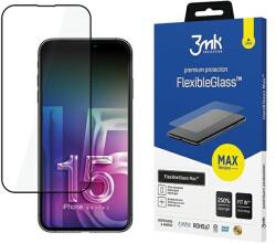 3mk Protection FlexibleGlass Max iPhone 15 Plus 6.7" fekete, hibrid üveg megerősített élekkel