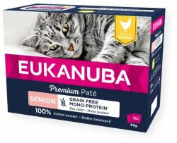 EUKANUBA Grain Free Senior Pateu monoproteic pentru pisici senior Pui 12 x 85 g