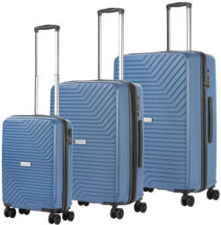 CarryOn Transport kék 4 kerekű 3 részes bőrönd szett (502406)