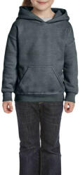 Gildan kapucnis gyerek pulóver, GIB18500, Dark Heather-M
