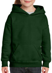 Gildan kapucnis gyerek pulóver, GIB18500, Forest Green-XS