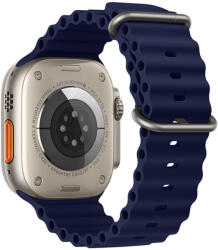 Hoco Original hullámos dupla csatos szilikon szíj Apple Watch-hoz 38/40/41mm WA12 - Esti kék (WA1238-403)
