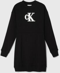 Calvin Klein Jeans gyerek ruha fekete, mini, harang alakú - fekete 152 - answear - 27 990 Ft