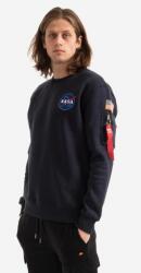 Alpha Industries felső 178307 07 Space Shuttle Sweater sötétkék, férfi, nyomott mintás, 178307.07 - sötétkék M