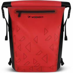 Wozinsky vízálló kettő az egyben biciklis hátizsák merevítővel 23L esővédővel (piros)