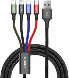 Baseus CA1T4-C01 Lightning / USB Type-C / 2x micro USB fonott kábel 3.5A 1.2m (fekete)
