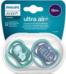 Philips Set 2 suzete Philips-Avent SCF349/18, ultra air 18+ luni, Ortodontice, fara BPA, Hello/Elefant (SCF349/18)