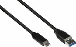 Good Connections GC-M0130 USB-A apa - USB-C apa 3.0 Adat és töltőkábel - Fekete (5m) (GC-M0130)