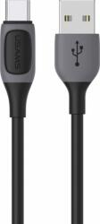 USAMS Jelly Series USB-A apa - USB-C apa 2.0 Adat és töltőkábel - Fekete (1m) (SJ596USB01)