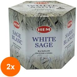 HEM Set 2 x Conuri Parfumate Backflow, White Sage, 40 Bucati (GIL-2xLCA-BKF-CON-WHI)