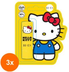 BI-ES Set 3 x Balsam de Buze Bi-Es Hello Kitty, Pepene Rosu, 4 g