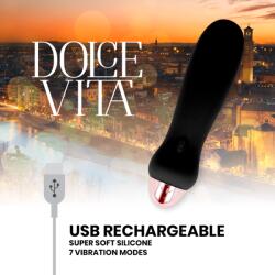 Dolce Vita DV5 újratölthető szilikon vibrátor - fekete