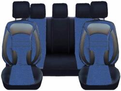 DeluxeBoss Set Huse Scaune Auto pentru Fiat Bravo - DeluxeBoss stofa cu piele ecologica, negru cu albastru, 11 bucati