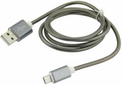 Componenteonline Cablu USB A tata la micro USB, metalic, 1m, 196726