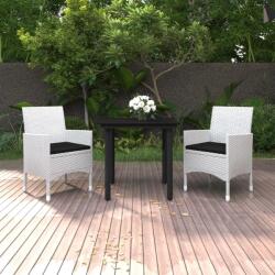 vidaXL Set mobilier de grădină cu perne, 3 piese, poliratan și sticlă (3099697) - comfy