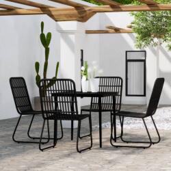 vidaXL Set mobilier pentru grădină, 5 piese, negru (3099180)
