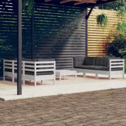 vidaXL Set mobilier de grădină cu perne, 7 piese, antracit, lemn pin (3096119)