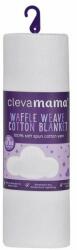 Clevamama - Paturica Waffle Weave din Bumbac, 140x120 cm, Alb (clvm_3465) Lenjerii de pat bebelusi‎, patura bebelusi