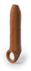 Pipedream Prelungitor Penis Uncut cu Inel Testicule Fantasy X-Tensions Elite, Silicon, Maro, 20.3 cm