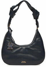 Tommy Hilfiger Geantă Pushlock Leather Hobo AW0AW16073 Bleumarin