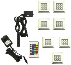 Furnitech Rejtett LED világítás faliszekrényhez - 7 modul - RGB 16 szín
