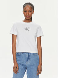 Calvin Klein Jeans Tricou Monologo Baby Tee J20J223113 Alb Slim Fit