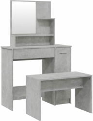  Vidaxl betonszürke színű fésülködőasztal-szett 86, 5 x 35 x 136 cm 3114150