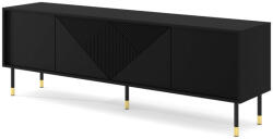 BIM Furniture 4 Ajtós Tv Szekrény 180 Cm, Matt Fekete, Woody 4d 180 (bim_woody_tv_stand_4d_180_black_mat_5903769741762)