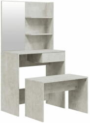  Vidaxl betonszürke színű fésülködőasztal-szett 74, 5 x 40 x 141 cm 3114142