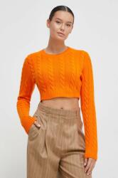 Benetton gyapjú pulóver könnyű, női, narancssárga - narancssárga L