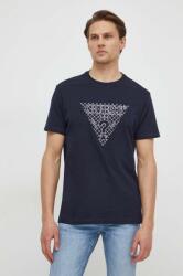 Guess pamut póló sötétkék, férfi, nyomott mintás, M4RI27 K8FQ4 - sötétkék S