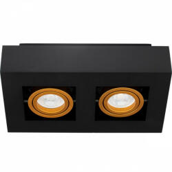 LEDmaster Felületre szerelhető HALOGEN mozgatható 2x GU10 négyszögletes fekete 85mm NEMO (LVTOPR2270)