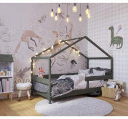YappyKids Patut tip casuta YappyHytte Bed Yappy Kids 160x80 cm Verde (YappyHytte_green)