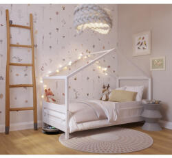 YappyKids Patut tip casuta YappyHytte Bed din lemn stil scandinav Yappy Kids 160x80 cm Alb (YappyHytte_white)
