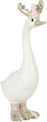 Clayre & Eef Figurina polirasina alba aurie Ratusca 6x3x11 cm (6PR4607)
