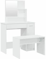 Vidaxl magasfényű fehér fésülködőasztal-szett 86, 5 x 35 x 136 cm 3114151