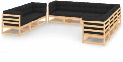 vidaXL Set mobilier de grădină cu perne, 10 piese, lemn masiv pin (3083836)
