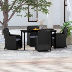vidaXL Set mobilier de grădină cu perne, 5 piese, negru (3099531)