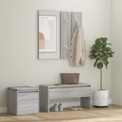 vidaXL Set de mobilier pentru hol, gri sonoma, lemn prelucrat (3120195) - comfy Garderoba