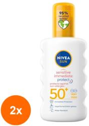 Nivea Set 2 x Spray de Protectie Impotriva Alergiilor Solare Nivea Sun Sensitive Immediate Protect, SPF 50+, 200 ml (ROC-2xMAG1016148TS)
