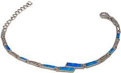 Ékszerkirály Ezüst karkötő, modern vonalú kék berakásokkal (EK001)