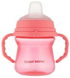 Canpol Babies FirstCup Cup pentru bebeluși, cu gură de silicon 150ml Roz 56/614_pin