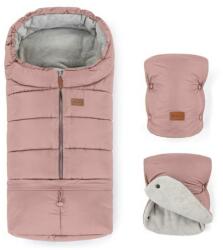 Petite&Mars Petite& Mars Set de iarnă Jibot Sleeping Bag 3in1 + mănuși de cărucior Jasie Dusty Pink
